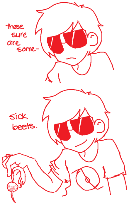 broken_source comic dave_strider food monochrome punstuck solo starter_outfit this_is_stupid