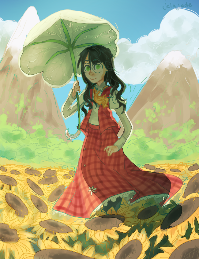 clouds crossover fashion flowers jade_harley jelajade solo summer touhou umbrella