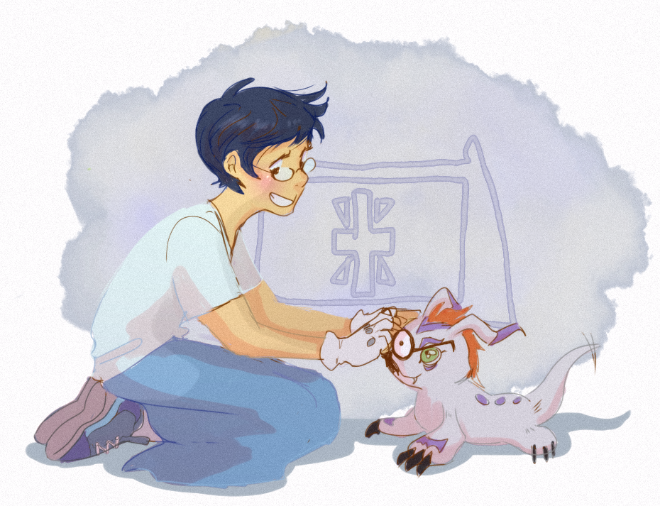 beagle_puss crossover deleted_source digimon jane_crocker kneeling my-friend-the-frog starter_outfit