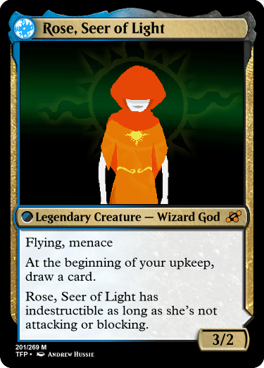 aspect_symbol card crossover godtier light_aspect magic_the_gathering rose_lalonde seer solo text