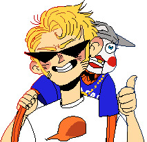 dirk_strider headshot kmartshoppingcenter lil_cal pixel solo starter_outfit thumbs_up