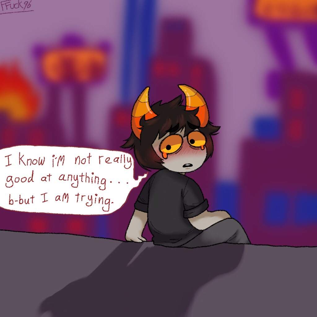 2017 back_angle city crying ff_uck hiveswap sitting solo text word_balloon xefros_tritoh