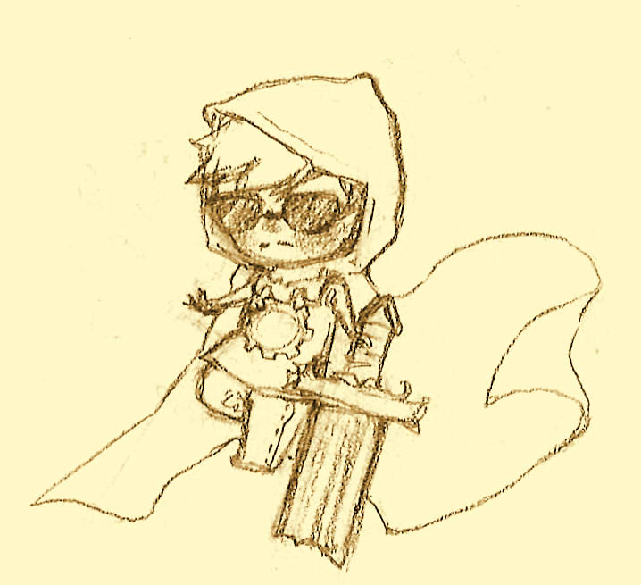 chibi dave_strider godtier knight lineart mrsnugglekins pencil request royal_deringer sepia solo time_aspect