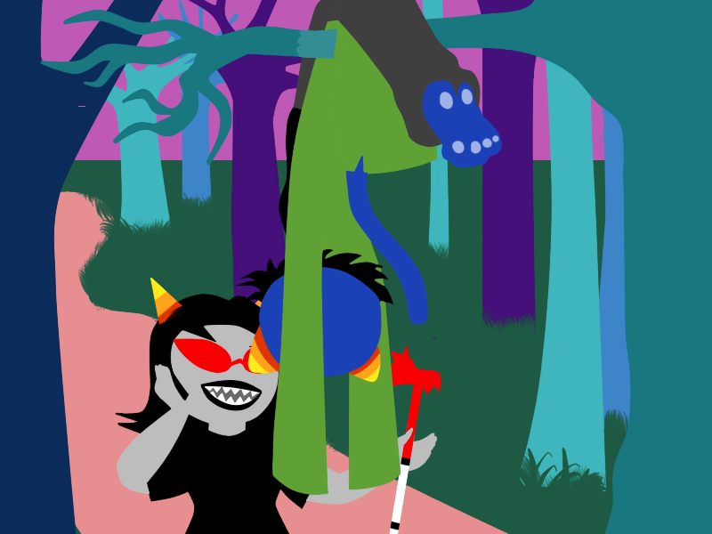 cancersyndrome dragon_cane nepeta_leijon scratch_and_sniff shipping terezi_pyrope trees upside_down
