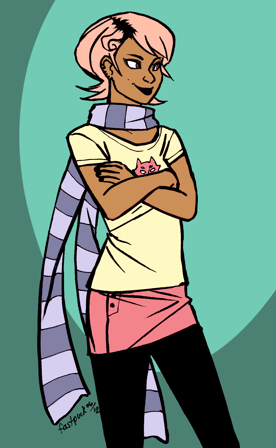 arms_crossed fastpuck roxy's_striped_scarf roxy_lalonde solo starter_outfit