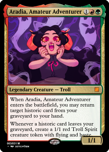 aradia_megido card crossover devilw0rm ghosts magic_the_gathering solo starter_outfit text