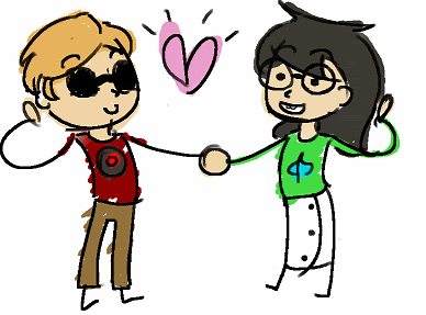 animated chrysolith dave_strider deleted_source green_atom_shirt heart holding_hands jade_harley red_record_tee redrom shipping spacetime