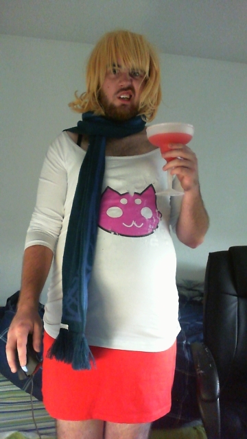 badathon cocktail_glass cosplay crossdressing deleted_source real_life roxy_lalonde solo starter_outfit