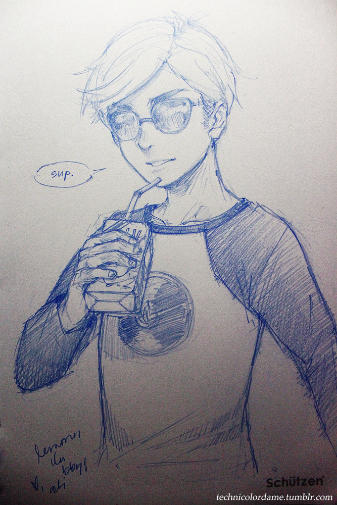apple_juice dave_strider monochrome pencil red_baseball_tee sketch solo technicolordame word_balloon