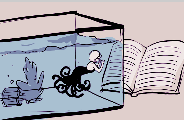 book broken_source chazzerpan mep merfolk rose_lalonde size_difference solo