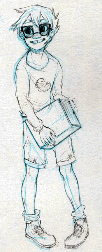 book glassass grayscale john_egbert pencil sketch solo starter_outfit