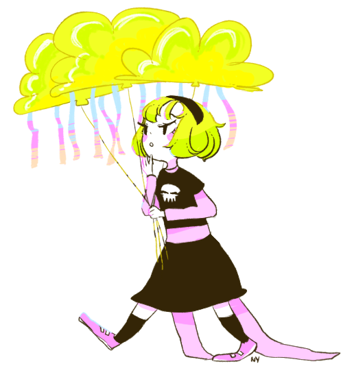 black_squiddle_dress clouds land_of_light_and_rain nymphicus rose_lalonde solo