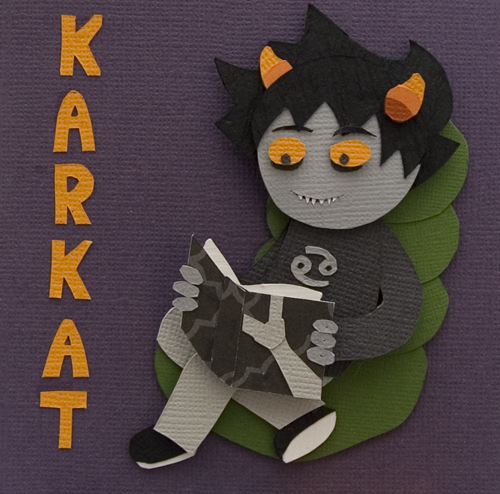 book karkat_vantas papercraft plaidcushion sitting smiling_karkat solo