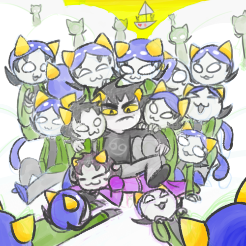 dream_ghost dreamself figsnstripes karkat_vantas katnep land_of_little_cubes_and_tea multiple_personas my_little_pony nepeta_leijon no_hat on_stomach shipping sitting