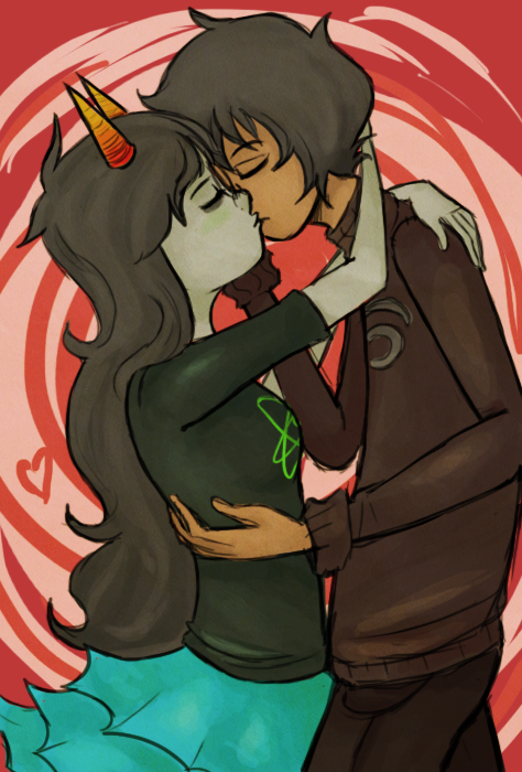 bloodtier humanized jade_harley karkat_vantas kats_and_dogs kiss profile redrom request shipping speciesswap trollified