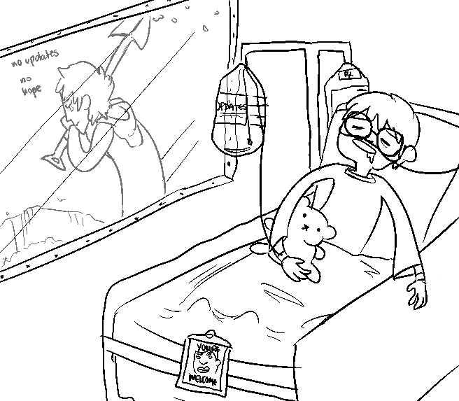 anonymous_artist bed broken_source grayscale hsg lineart metastuck mspaf soil_perturber text