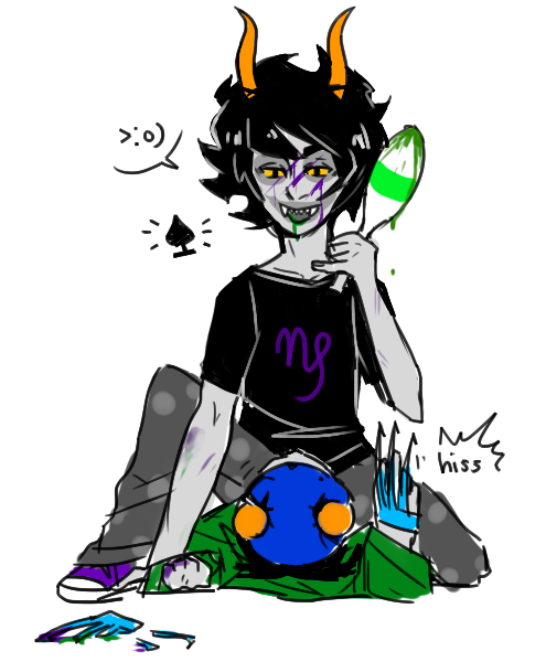 blackrom blood gamzee_makara insane_clown_pussy milkayway nepeta_leijon shipping spade