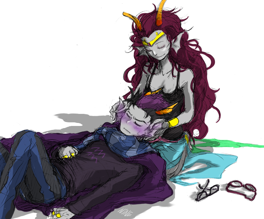 2012 9vs9 blush eridan_ampora eriferi feferi_peixes fullres lying no_glasses shipping sitting starter_outfit