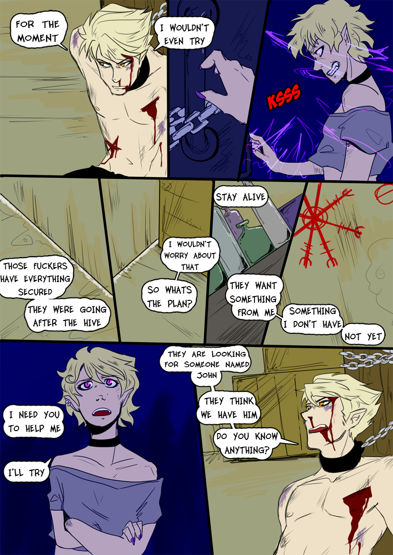 arms_crossed au blood comic deleted_source demonstuck dirk_strider my-friend-the-frog no_glasses roxy_lalonde
