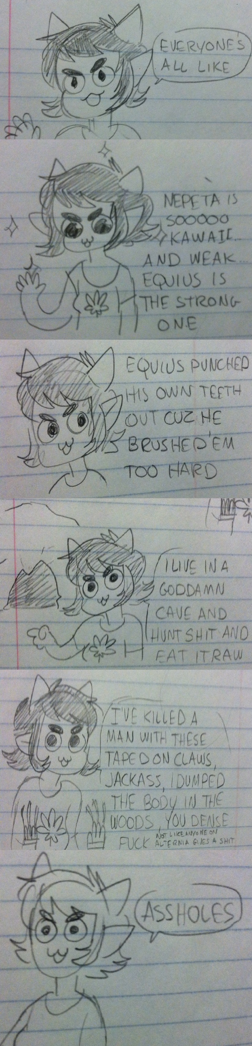 action_claws comic nepeta_leijon pencil solo the_truth