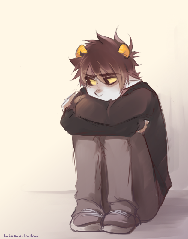 2013 fullres ikimaru karkat_vantas sadstuck sitting solo starter_outfit