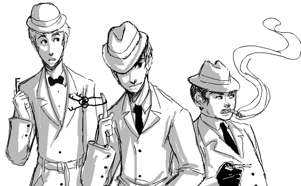 ace_dick hairpin humanized key lineart pickle_inspector problem_sleuth problem_sleuth_(adventure) ring_of_keys smoking team_sleuth uberchicken