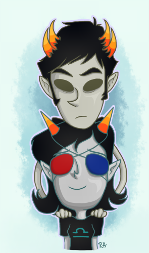 blind_love blind_sollux double_eyepatch headshot no_glasses redrom rydiahighwind shipping sollux_captor terezi_pyrope