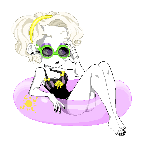 codpiecequeen glasses_added pixel rose_lalonde solo swimsuit transparent