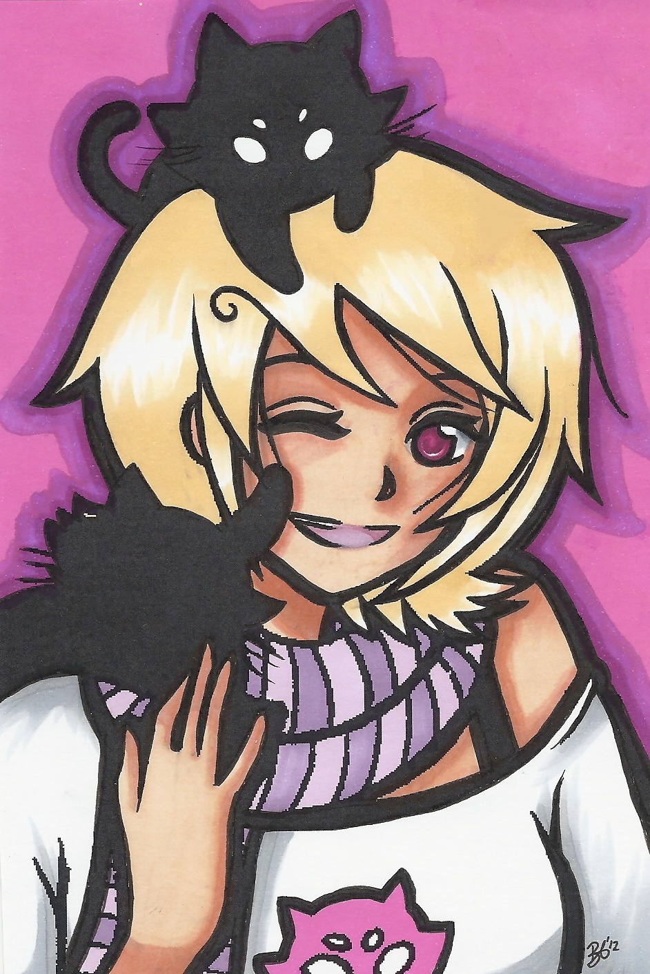 cats meowcats paperswirls roxy's_striped_scarf roxy_lalonde solo starter_outfit
