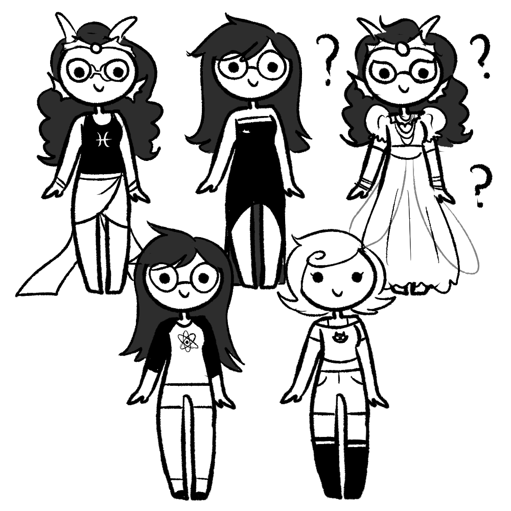 3_in_the_morning_dress ? au fashion feferi_peixes grayscale jade_harley muppidupp promstuck roxy_lalonde starter_outfit