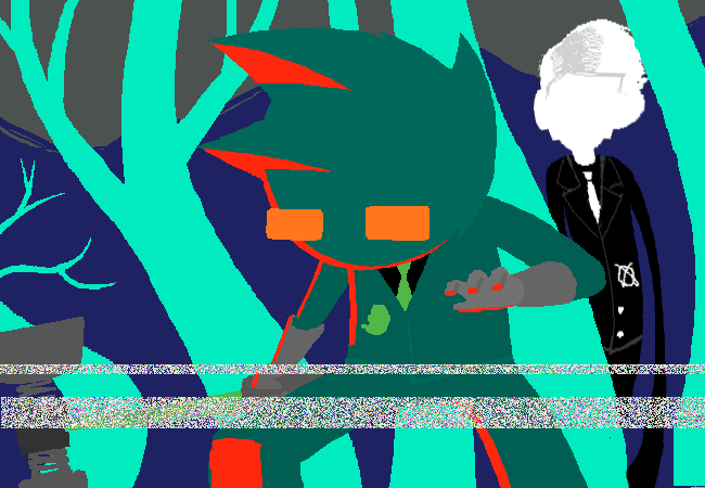 crossover dave_strider deleted_source four_aces_suited image_manipulation john_egbert land_of_wind_and_shade moved_source pogo_hammer rlabs slenderman trees wise_guy_slime_suit