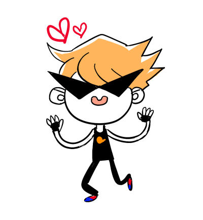 chibi dirk_strider heart hst solo strong_outfit strong_tanktop