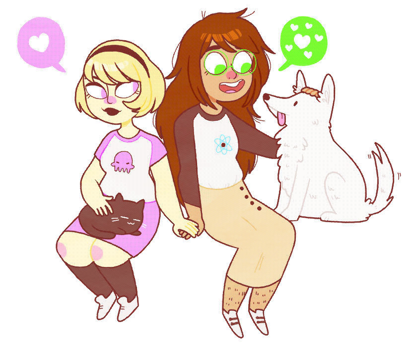 becquerel cats guns_and_roses heart holding_hands jade_harley redrom rose_lalonde shipping starter_outfit thiefoflife word_balloon