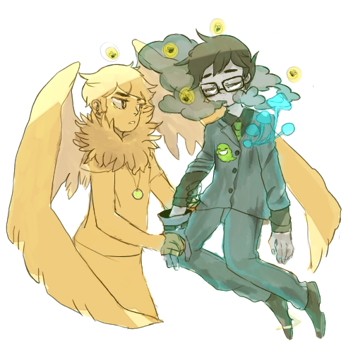 davesprite holding_hands john_egbert nymphicus sprite wise_guy_slime_suit