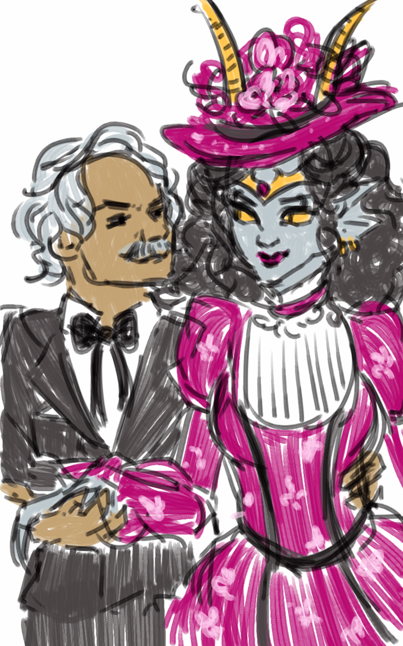 ancestors artaline colonel_sassacre fashion formal hat her_imperious_condescension holding_hands mark_twain no_glasses redrom shipping sketch