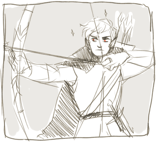 au bow crossover dave_strider highlight_color lord_of_the_rings no_glasses sketch solo tolkien weapon yt