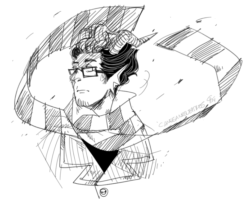 canesandsceptres eridan_ampora grayscale headshot solo