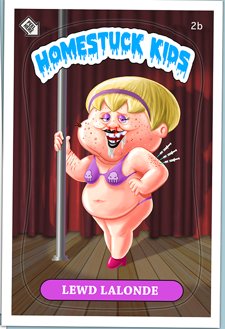 blood crossover drug_use garbage_pail_kids hotdiggedydemon nosebleed parody pastiche rose_lalonde solo swimsuit