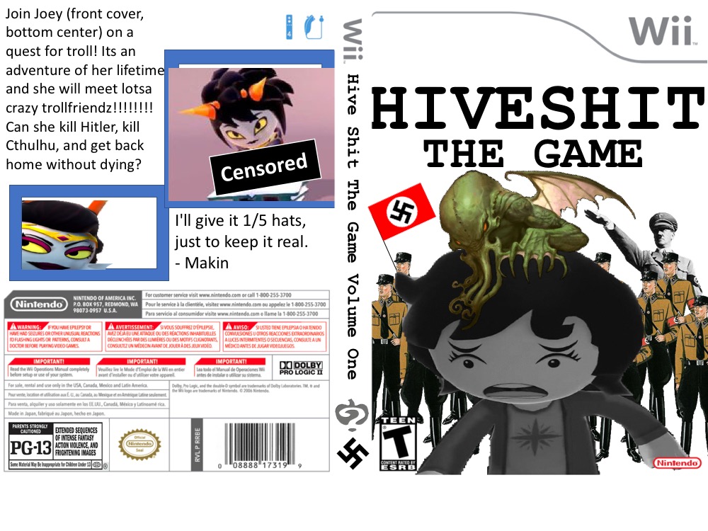 adolf_hitler beekeeper_troll censor crossover cthulhu_mythos flag hiveswap image_manipulation joey_claire pigport_101 text trizza_tethis