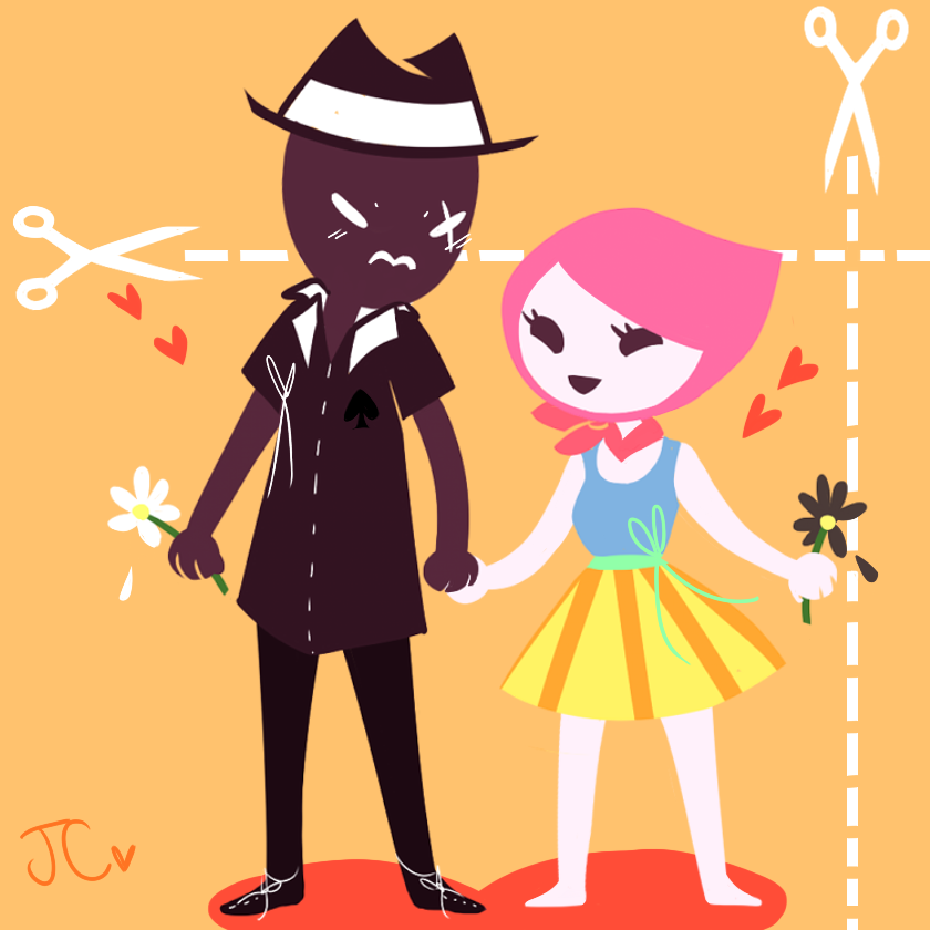 2013 blush flowers fullres heart holding_hands jack_noir joyouscatus ms_paint paint_it_black redrom scars shipping spades_slick starter_outfit