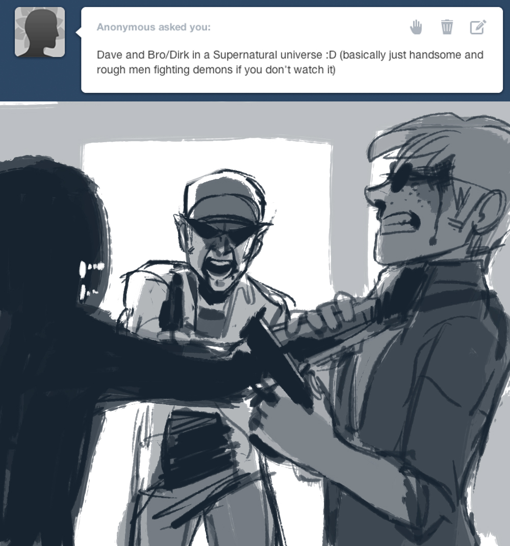 blood bro crossover dave_strider grayscale request supernatural toastyhat
