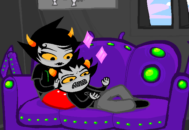 2019 animated bloody_maryam couch diamond head_on_lap jaggy_lines kanaya_maryam karkat_vantas palerom shipping toreodere