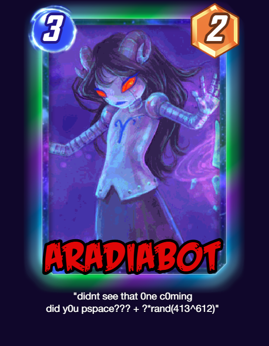 aradia_megido aradiabot card crossover flash_asset marvel marvel_snap music_boxes native_source robot skepticarcher text