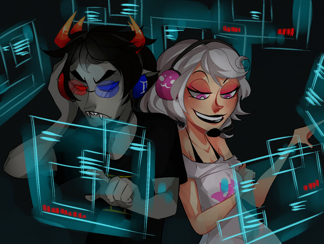 animated hacker_buddies headphones microphone roxy_lalonde sollux_captor starter_outfit sumrlybadusername