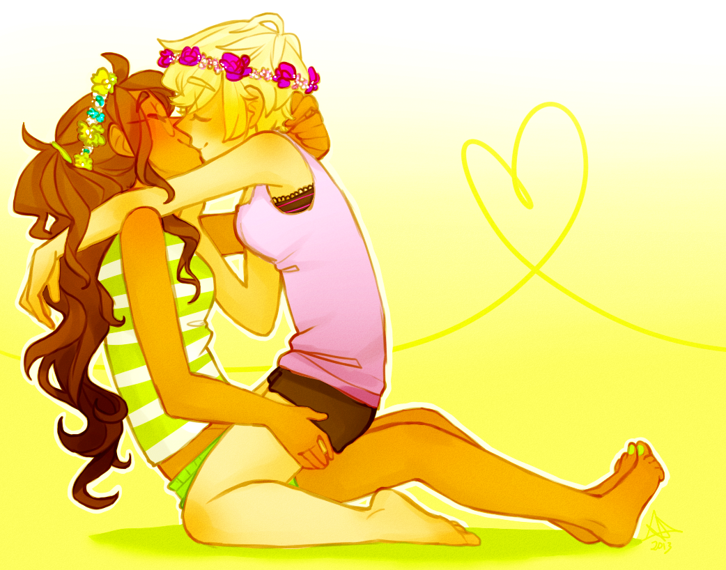 flower_crown flowers guns_and_roses heart jade_harley kiss life-writer redrom rose_lalonde shipping