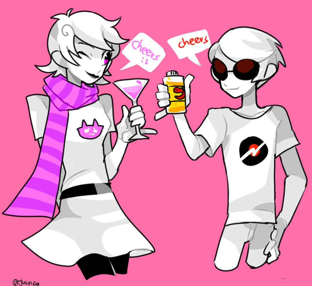 alcohol apple_juice cocktail_glass crab_apple dave_strider furmao nsfwsource roxy's_striped_scarf roxy_lalonde