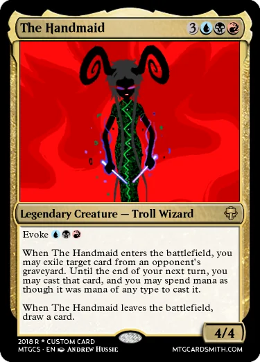 card crossover magic_the_gathering pool_cue_wands silhouette solo text the_handmaid zanderkerbal