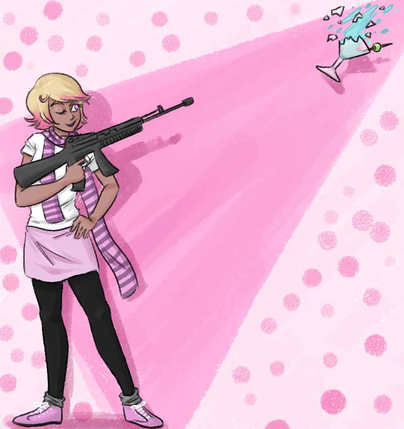 alcohol laser_gun lydiallama roxy's_striped_scarf roxy_lalonde solo starter_outfit wonk