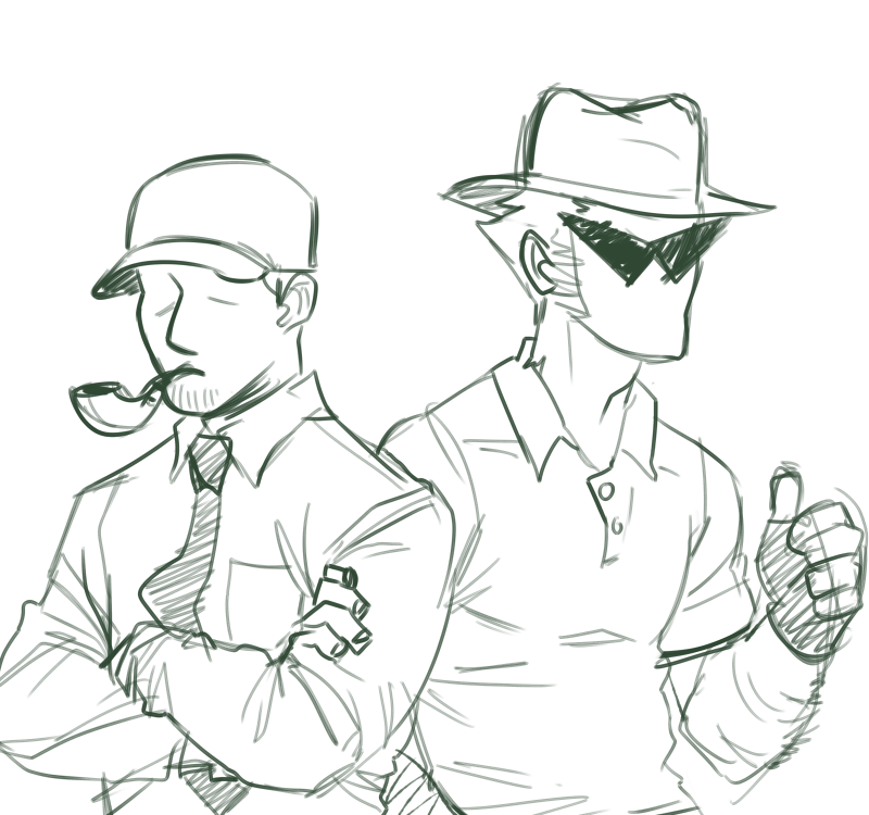 arms_crossed bro clothingswap dad ket lineart monochrome thumbs_up