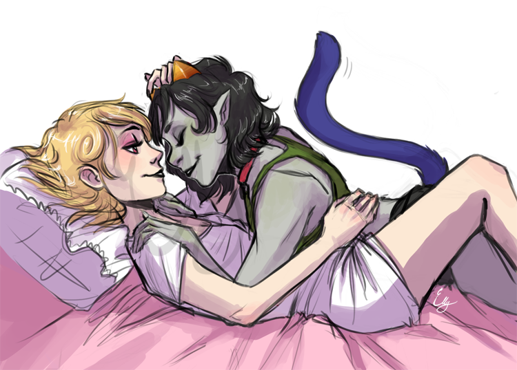 bed blush going_rogue nepeta_leijon no_hat redrom request roxy_lalonde shipping undergarments yoccu